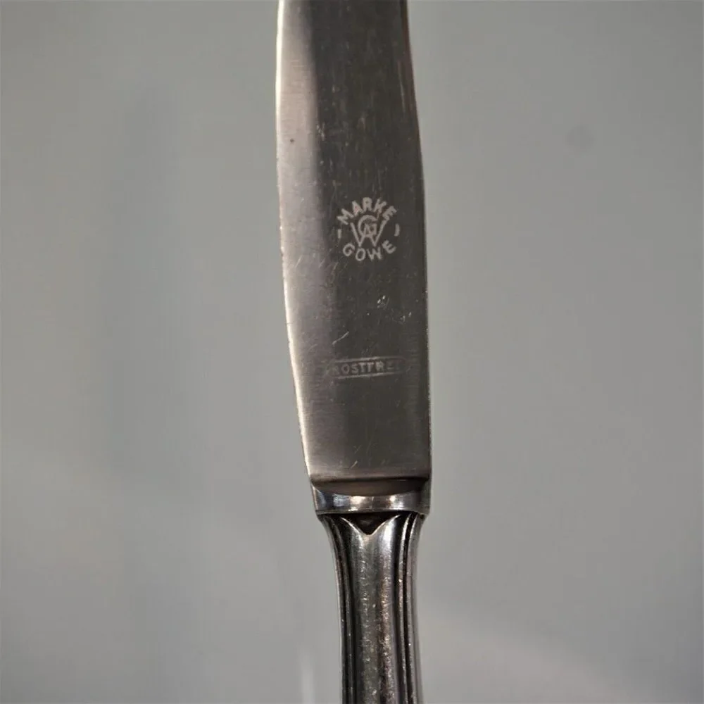 Vintage Gowe Wellner German Sliver Plate Knife Marke GW Gowe 90 18